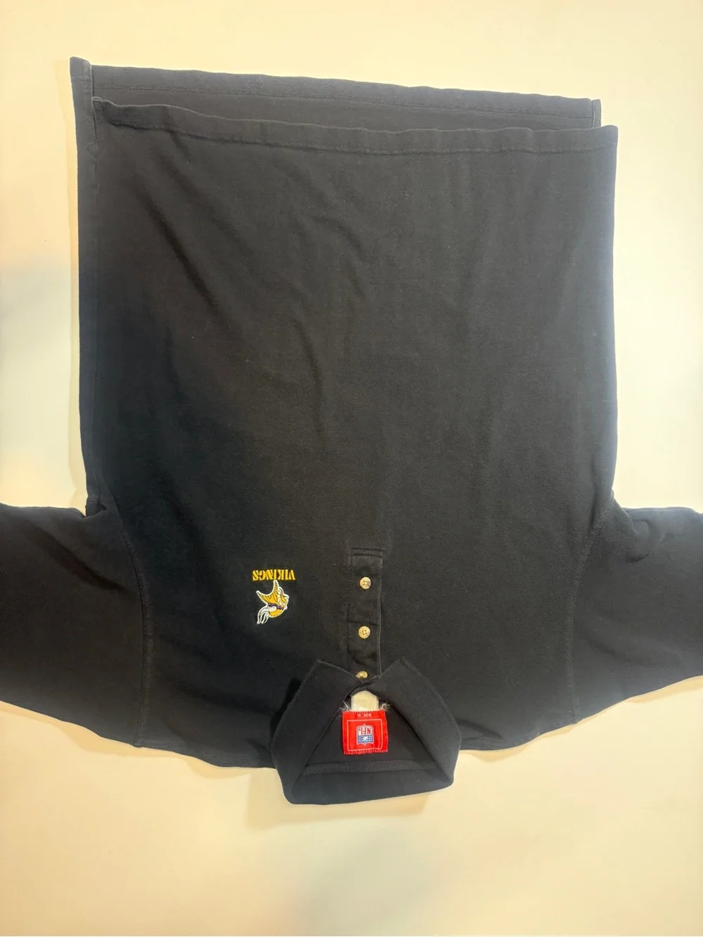 NFL Vikings Black Polo Shirt with Yellow Logo‎